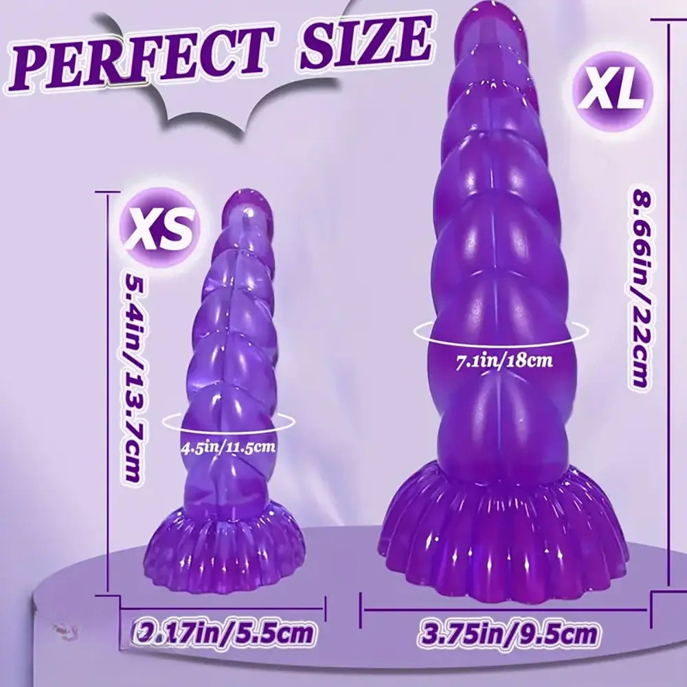 5.4in 8.66in Fantasy Purple Jelly Dildo Powerful Suction Cup Adult Toy