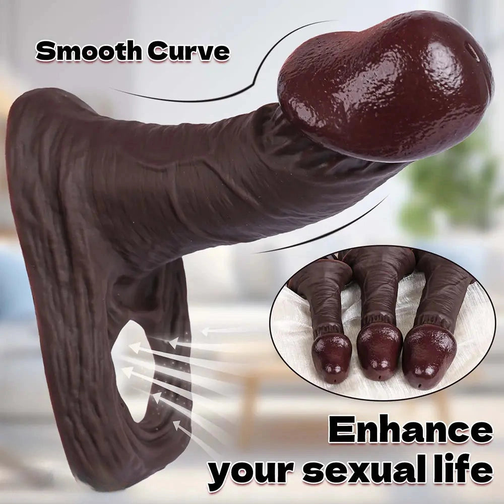 5.51in 6.29in 7.08in Big Mushroom Head Penis Sheath Portable Dildo Sleeve