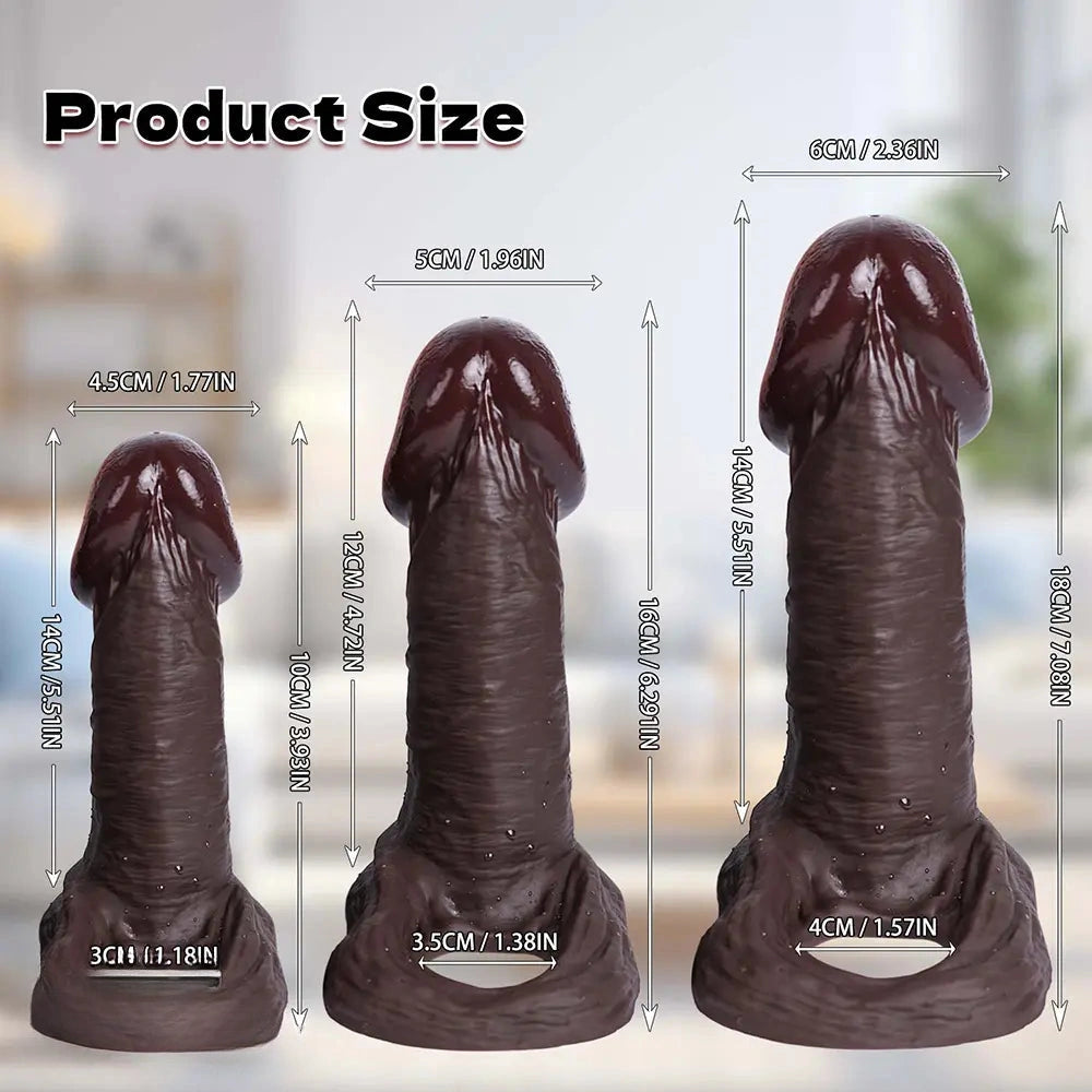 5.51in 6.29in 7.08in Big Mushroom Head Penis Sheath Portable Dildo Sleeve