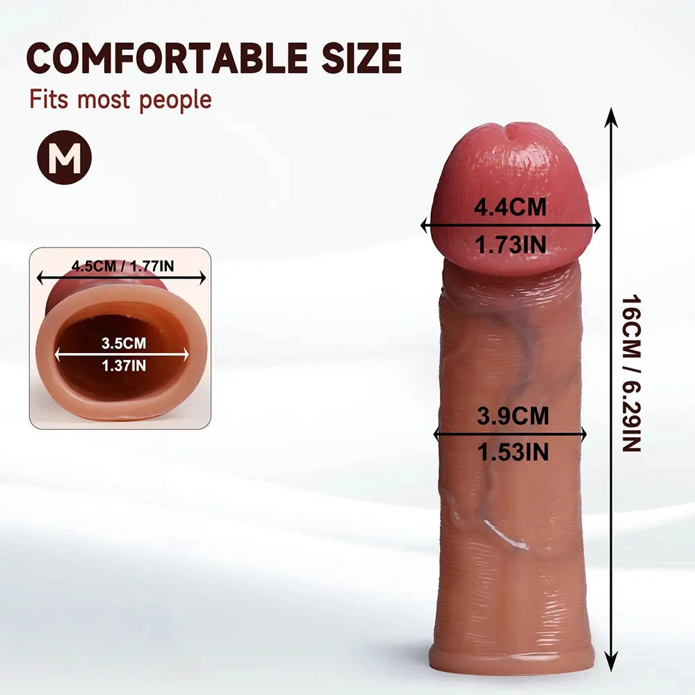 5.51in 6.29in 8.26in Male Silicone Dildo Cock Sleeve For G Spot Anal Play