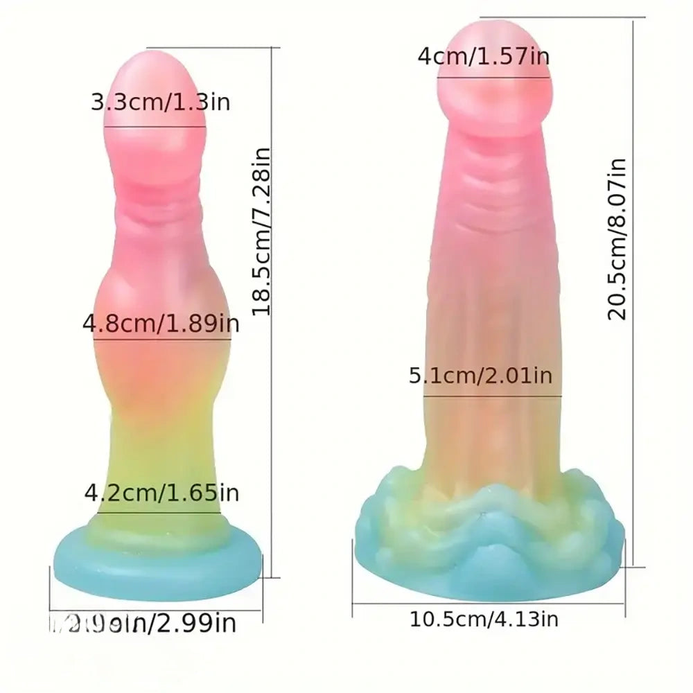 5.51in 6.5in 7.28in 8.07in Fantasy Monster Animal Dog knot Soft Dildo