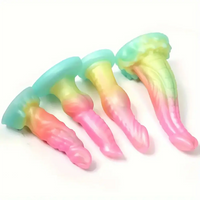 5.51in 6.5in 7.28in 8.07in Fantasy Monster Animal Dog knot Soft Dildo