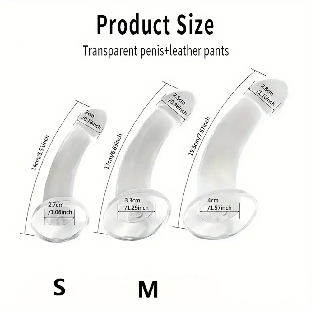 5.51in 6.69in 7.67in Premium Realistic Clear Strap On Harness Dildo