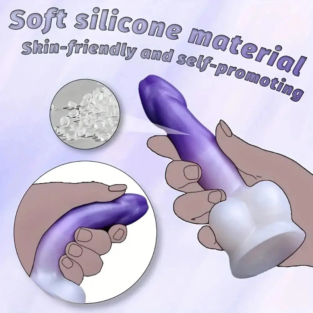 5.51in 6.69in 7.87in Realistic Liquid Silicone Adult Toy For Women Flexible Dildo
