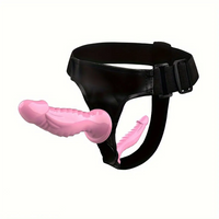 5.51in 6.69in Pink Double Realistic Strap-on Dildo For Anal Ultra Harness