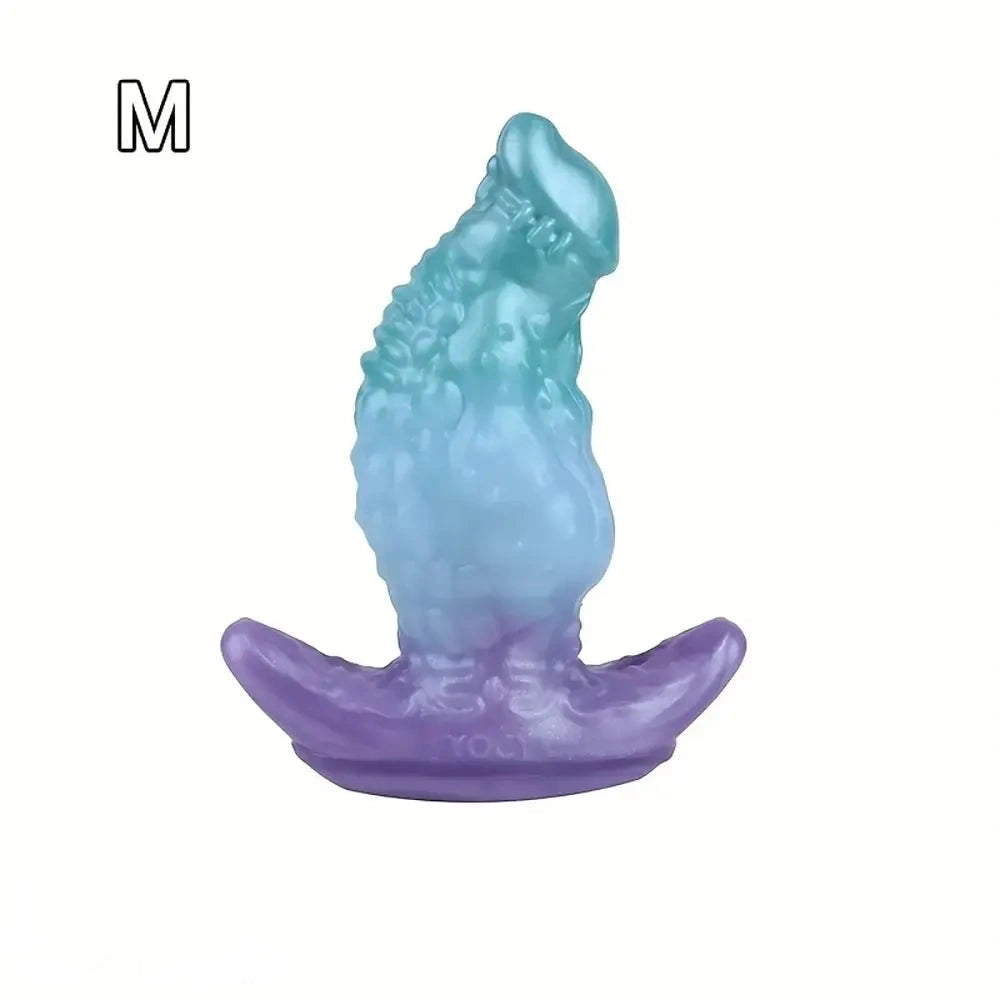 5.51in 7.04in 8.74in Liquid Silicone Anal Plug Strap-On Monster Fantasy Dildo