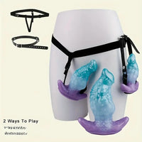 5.51in 7.04in 8.74in Liquid Silicone Anal Plug Strap-On Monster Fantasy Dildo