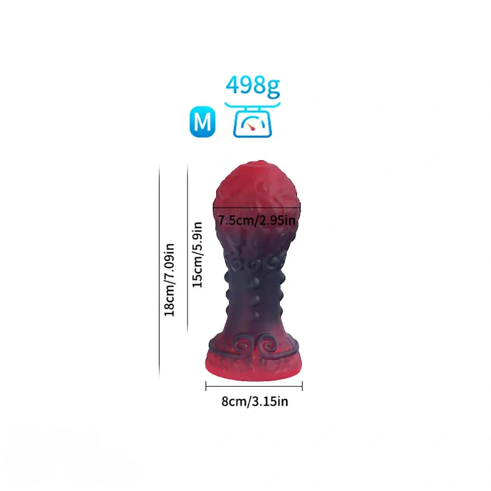 5.51in 7.08in 9.05in Spiked Silicone Round Silicone Soft Odd Dildo Butt Plug
