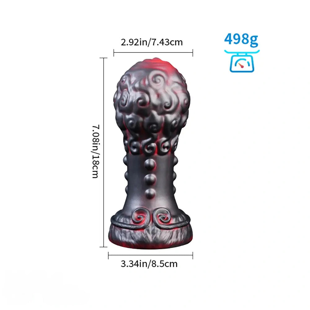 5.51in 7.08in 9.05in Spiked Silicone Round Silicone Soft Odd Dildo Butt Plug