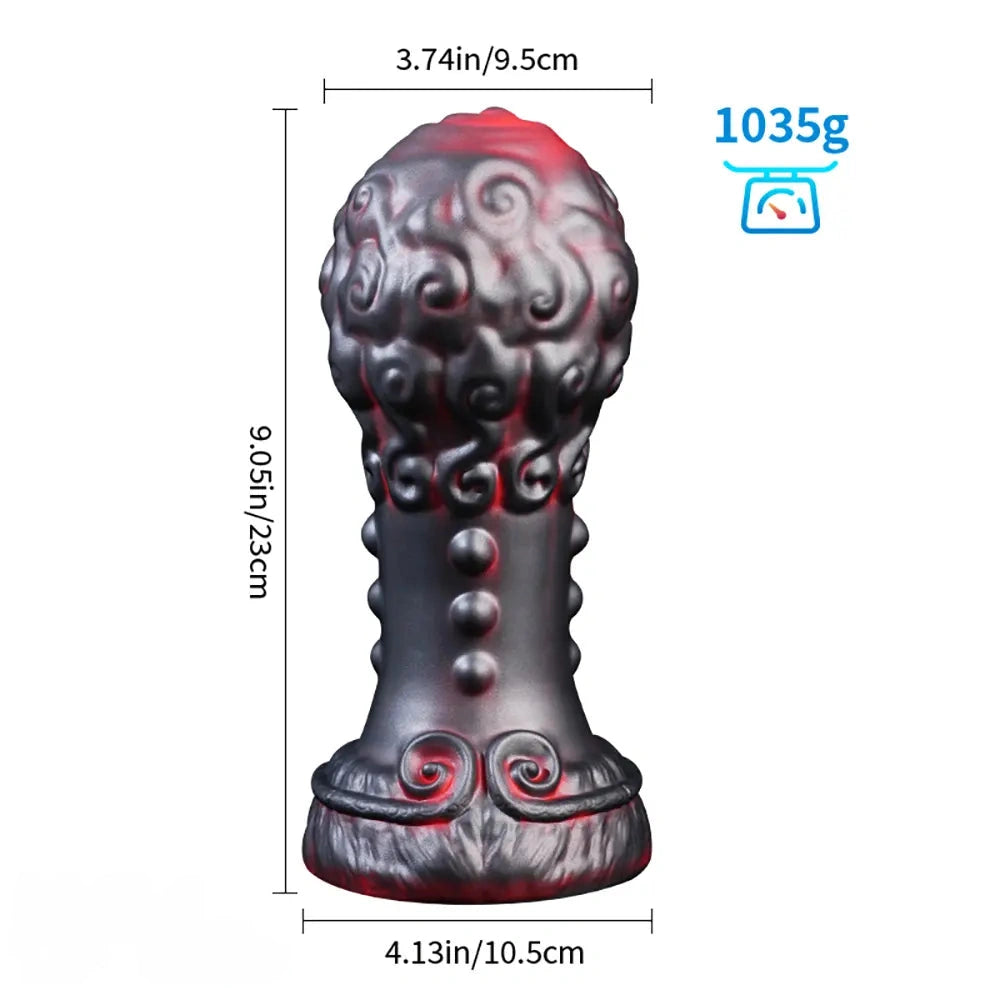 5.51in 7.08in 9.05in Spiked Silicone Round Silicone Soft Odd Dildo Butt Plug