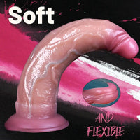 5.51in 7.28in 8.66in Realistic Dual Density Liquid Silicone Curved Soft Dildo