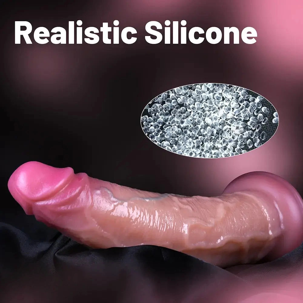 5.51in 7.28in 8.66in Realistic Dual Density Liquid Silicone Curved Soft Dildo