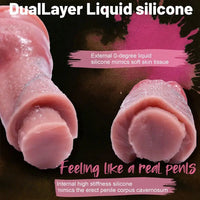 5.51in 7.28in 8.66in Realistic Dual Density Liquid Silicone Curved Soft Dildo