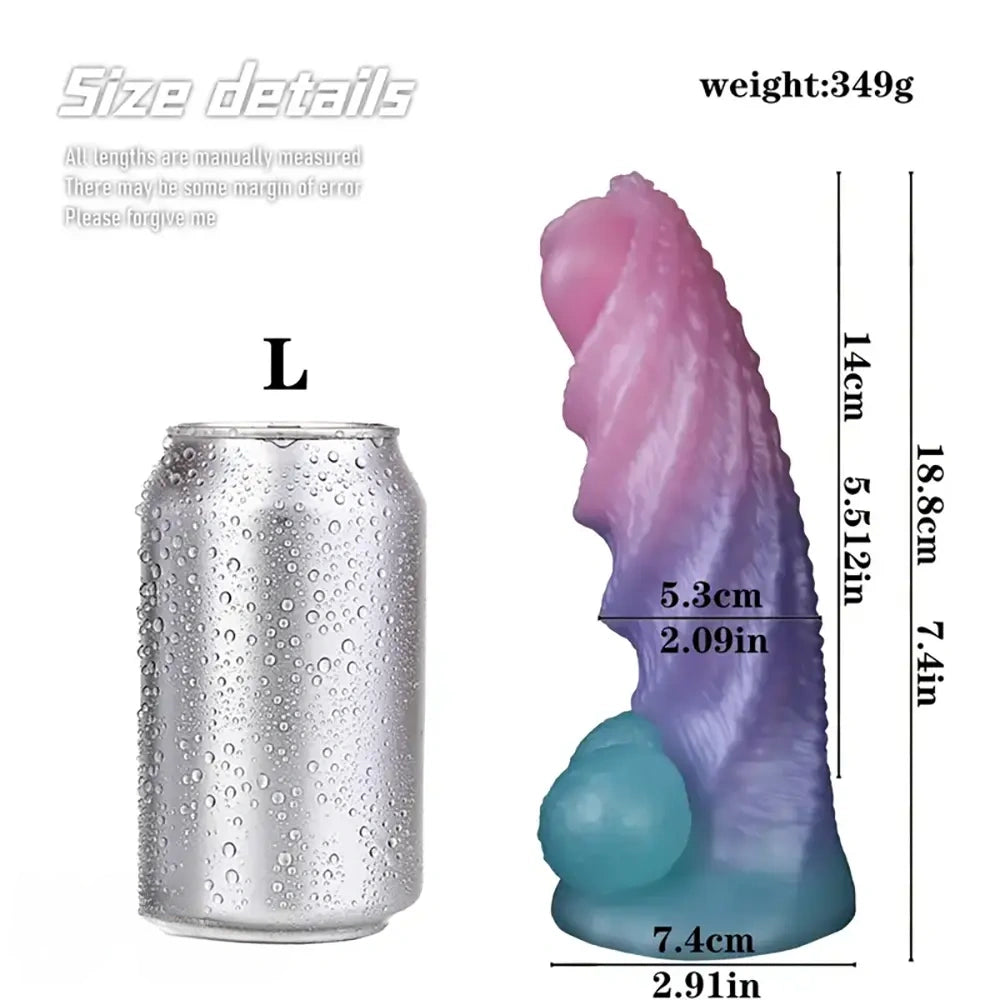 5.51in 7.4in Realistic Silicone G-Spot Monster Odd Dildo With Balls
