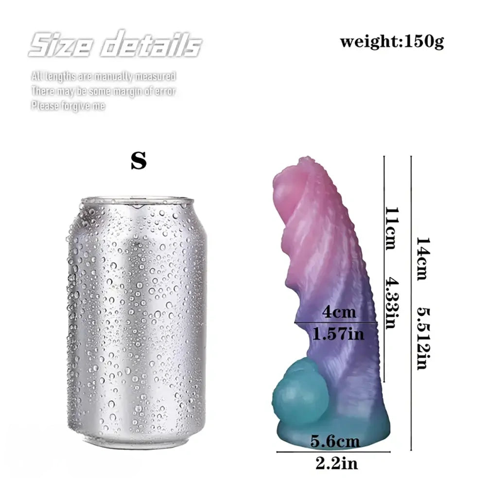 5.51in 7.4in Realistic Silicone G-Spot Monster Odd Dildo With Balls