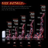 5.51in 7.56in 9.84in 12.6in 17.72in Monster Silicone Creature Cock Dildo