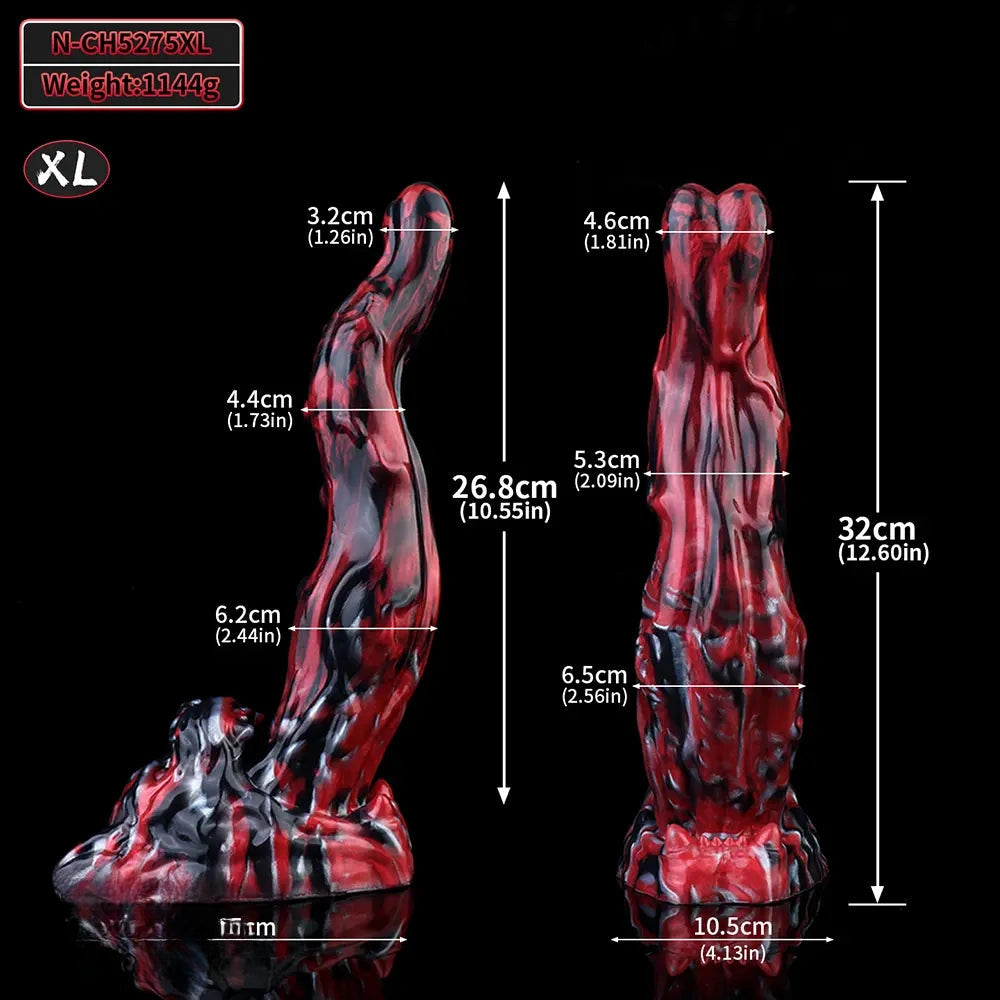 5.51in 7.56in 9.84in 12.6in 17.72in Monster Silicone Creature Cock Dildo