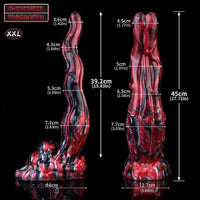 5.51in 7.56in 9.84in 12.6in 17.72in Monster Silicone Creature Cock Dildo