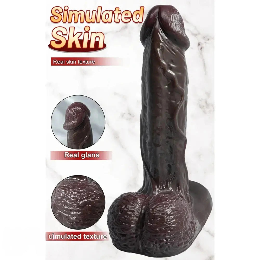 5.51in 7.67in Silicone Soft Ebony Strap on Dildo For Women Sexuality Toy
