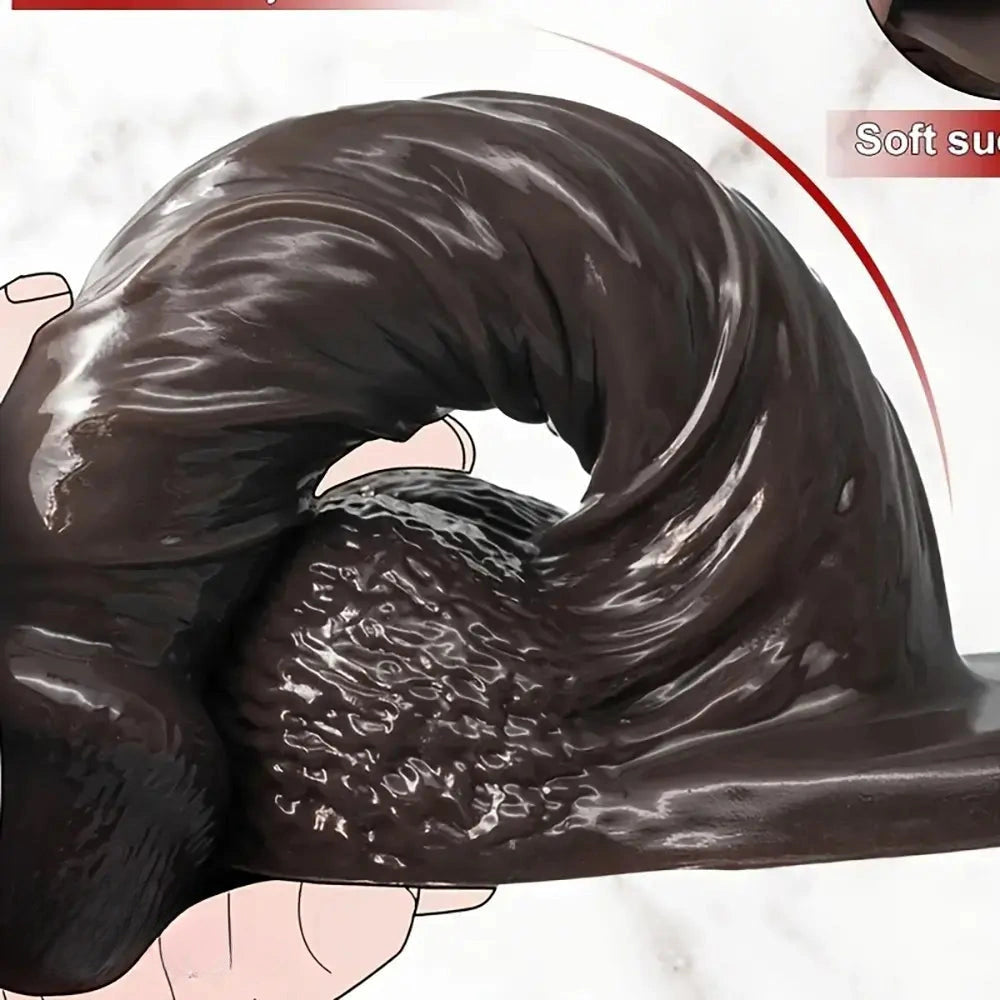 5.51in 7.67in Silicone Soft Ebony Strap on Dildo For Women Sexuality Toy