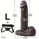 5.51in 7.67in Silicone Soft Ebony Strap on Dildo For Women Sexuality Toy
