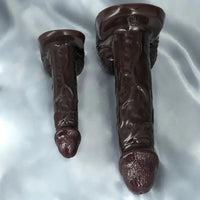 5.51in 7.67in Silicone Soft Ebony Strap on Dildo For Women Sexuality Toy