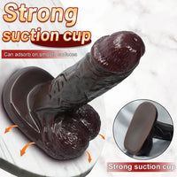 5.51in 7.67in Silicone Soft Ebony Strap on Dildo For Women Sexuality Toy
