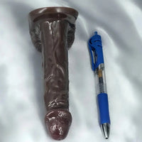 5.51in 7.67in Silicone Soft Ebony Strap on Dildo For Women Sexuality Toy