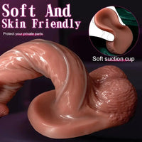 5.51in 7.67in Wearable Feel Liquid Silicone Strap on Dildo With Blue Veins
