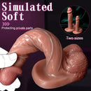 5.51in 7.67in Wearable Feel Liquid Silicone Strap on Dildo With Blue Veins