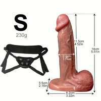 5.51in 7.67in Wearable Feel Liquid Silicone Strap on Dildo With Blue Veins