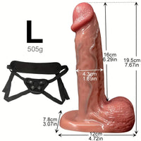 5.51in 7.67in Wearable Feel Liquid Silicone Strap on Dildo With Blue Veins