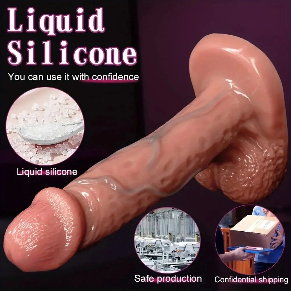 5.51in 7.67in Wearable Feel Liquid Silicone Strap on Dildo With Blue Veins