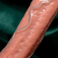 5.51in 7.67in Wearable Feel Liquid Silicone Strap on Dildo With Blue Veins