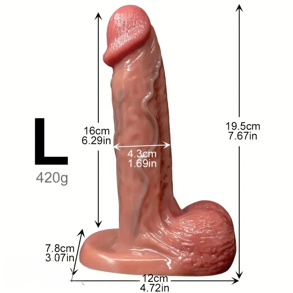 5.51in 7.67in Wearable Feel Liquid Silicone Strap on Dildo With Blue Veins