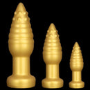 5.51in 7.87in 10.23in Extra Large Golden Silicone Soft Spiked Pointed Dildo