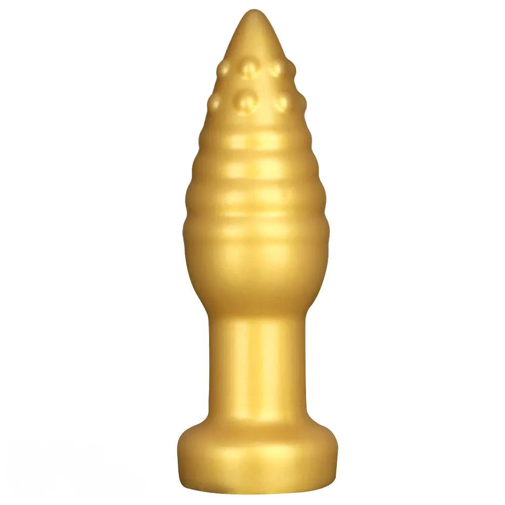 5.51in 7.87in 10.23in Extra Large Golden Silicone Soft Spiked Pointed Dildo