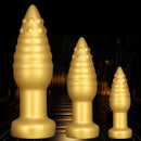 5.51in 7.87in 10.23in Extra Large Golden Silicone Soft Spiked Pointed Dildo