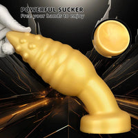 5.51in 7.87in 10.23in Extra Large Golden Silicone Soft Spiked Pointed Dildo