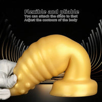 5.51in 7.87in 10.23in Extra Large Golden Silicone Soft Spiked Pointed Dildo
