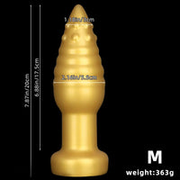 5.51in 7.87in 10.23in Extra Large Golden Silicone Soft Spiked Pointed Dildo