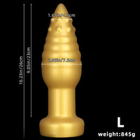 5.51in 7.87in 10.23in Extra Large Golden Silicone Soft Spiked Pointed Dildo