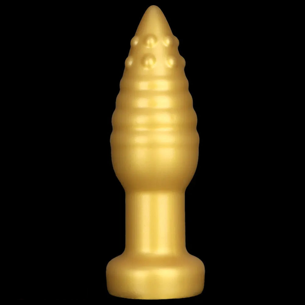 5.51in 7.87in 10.23in Extra Large Golden Silicone Soft Spiked Pointed Dildo