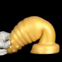 5.51in 7.87in 10.23in Extra Large Golden Silicone Soft Spiked Pointed Dildo