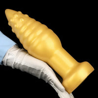 5.51in 7.87in 10.23in Extra Large Golden Silicone Soft Spiked Pointed Dildo