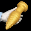5.51in 7.87in 10.23in Extra Large Golden Silicone Soft Spiked Pointed Dildo