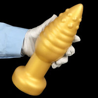 5.51in 7.87in 10.23in Extra Large Golden Silicone Soft Spiked Pointed Dildo