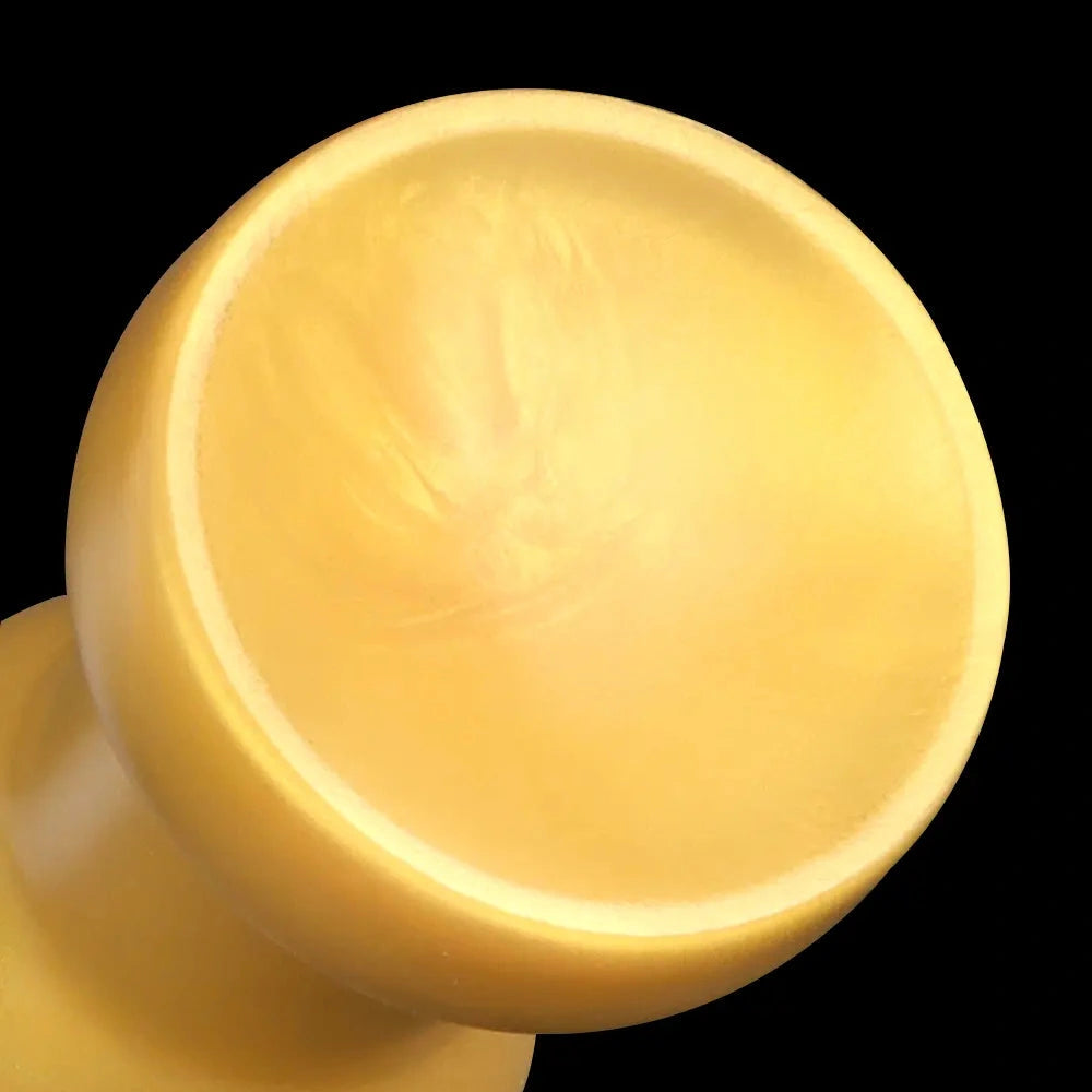 5.51in 7.87in 10.23in Extra Large Golden Silicone Soft Spiked Pointed Dildo