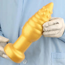 5.51in 7.87in 10.23in Extra Large Golden Silicone Soft Spiked Pointed Dildo