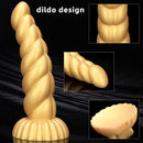 5.51in 7.87in 10.23in Gold Silicone Soft Fantasy Dildo For Anal Orgasm